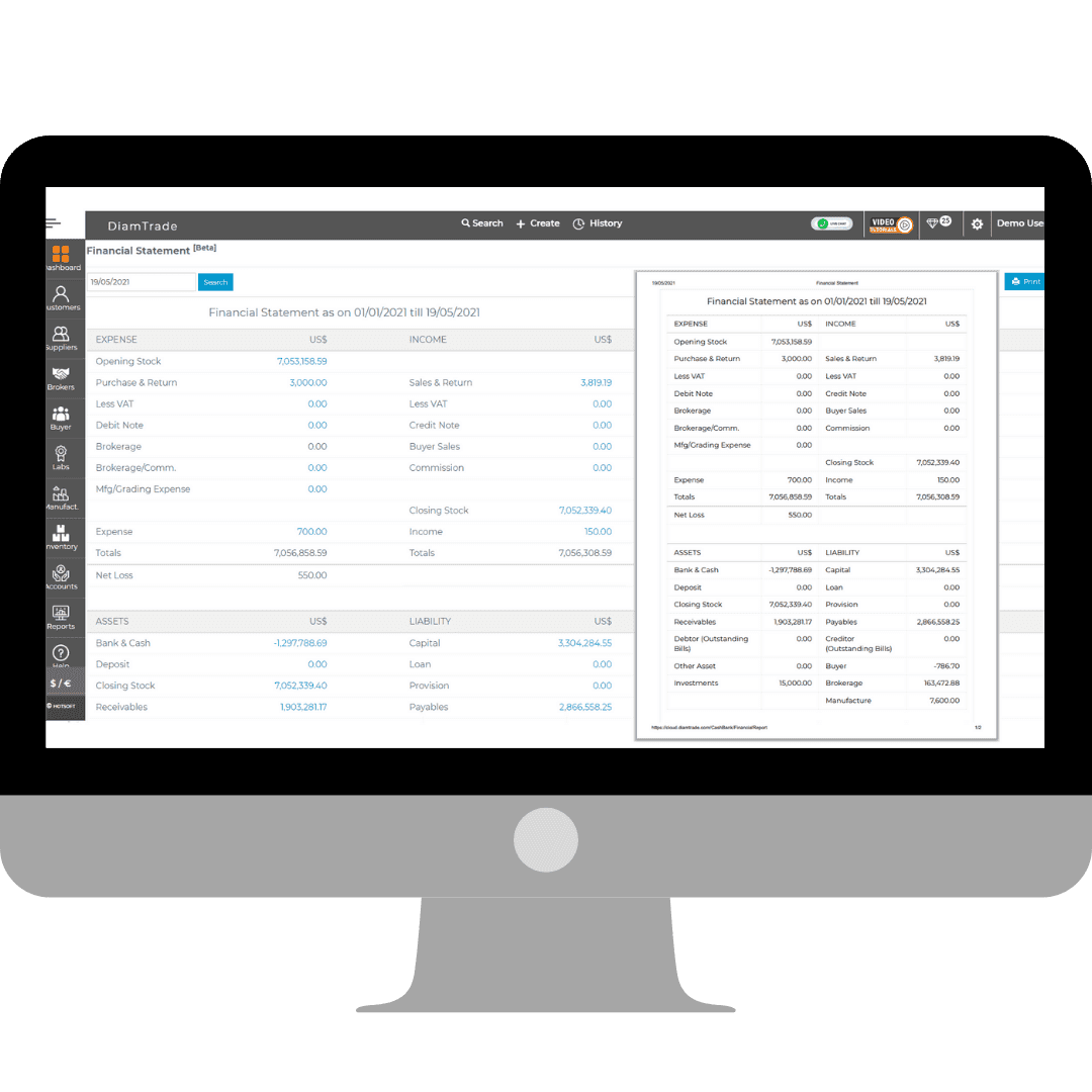 DiamTrade cloud finances