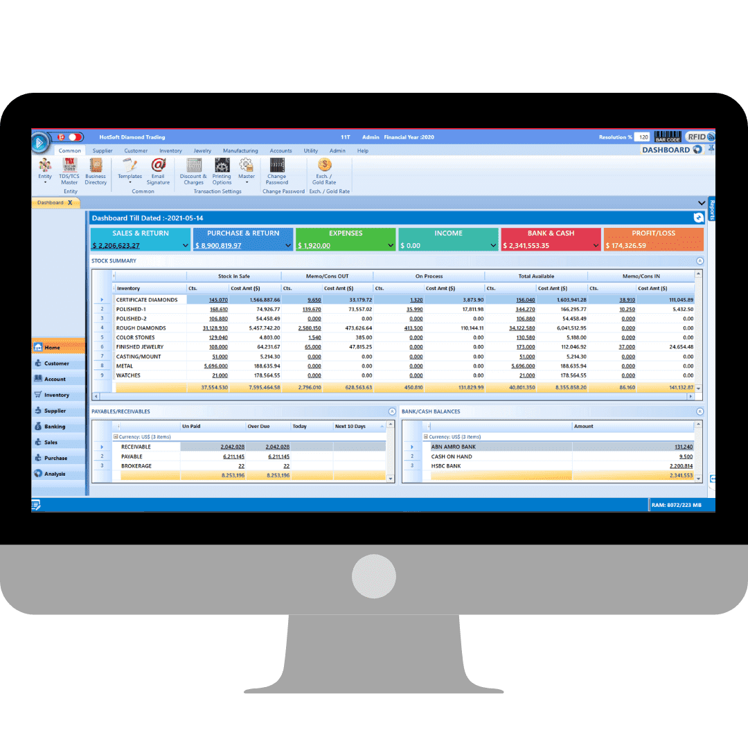 DiamTrade desktop diamond ERP software