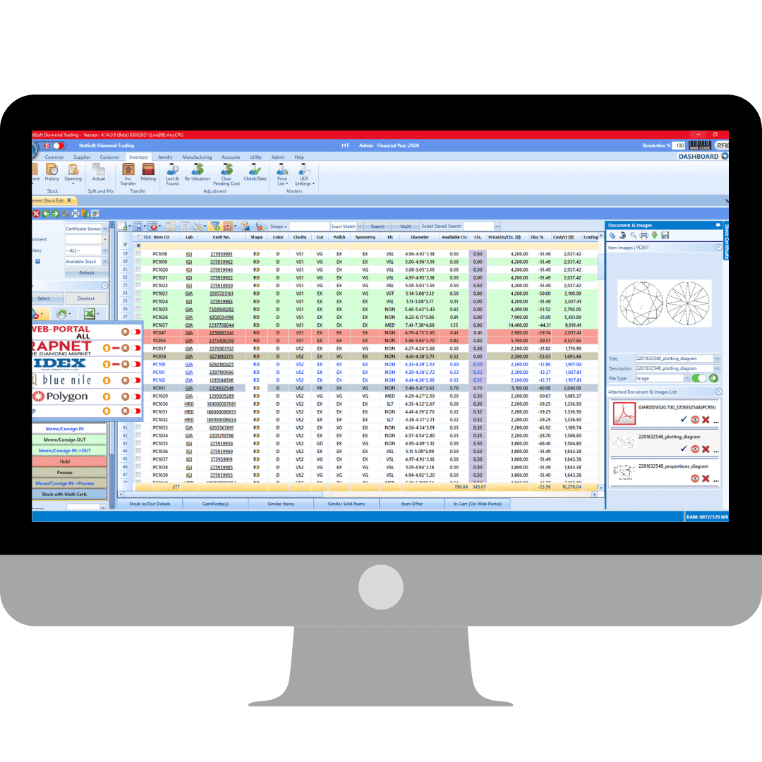 DiamTrade Desktop Inventories